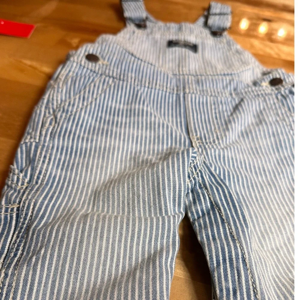 OshKosh B'gosh Overalls Kids 12M Blue Hickory Stripe‎ NEW Carpenter Denim Bibs